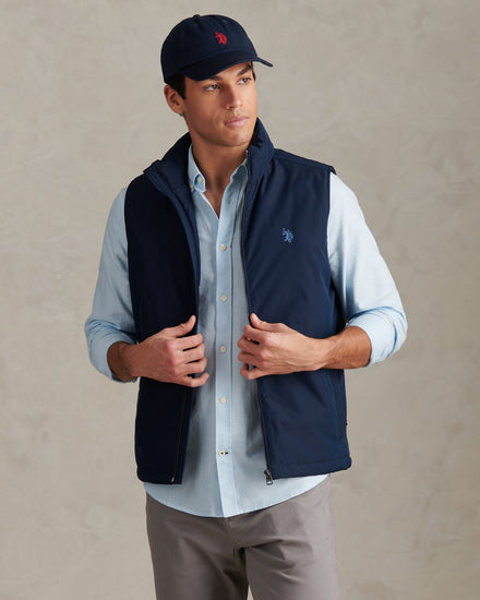 Mens Jersey Lined Quilted Gilet Dark Sapphire Navy / Moonlight Blue DHM
