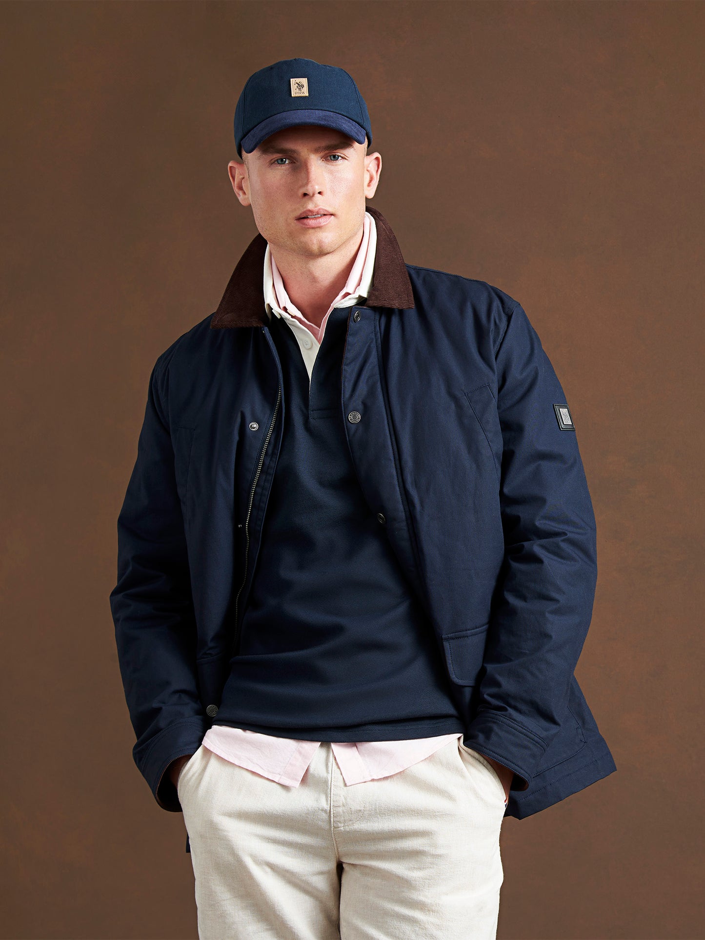 USPA Canvas Country Colleraher Jacket Dark Sapphire Navy