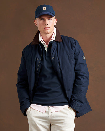 USPA Canvas Country Colleraher Jacket Dark Sapphire Navy