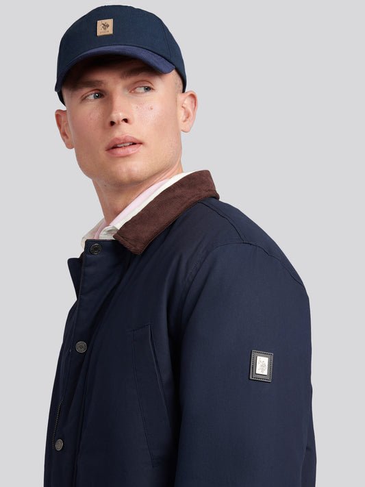 USPA Canvas Country Colleraher Jacket Dark Sapphire Navy