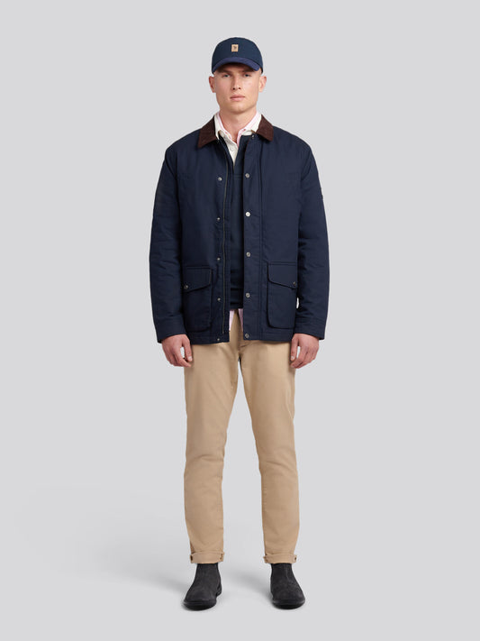 USPA Canvas Country Colleraher Jacket Dark Sapphire Navy