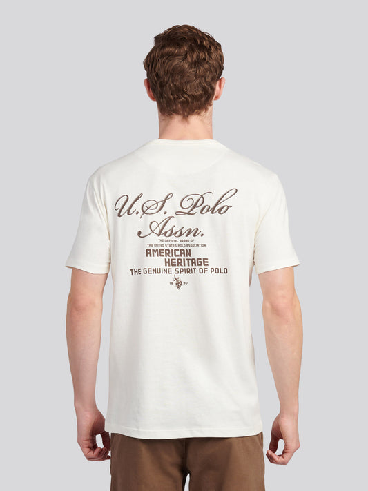 Skrypt Drukuj z tyłu graficzny koszulka Whisper White