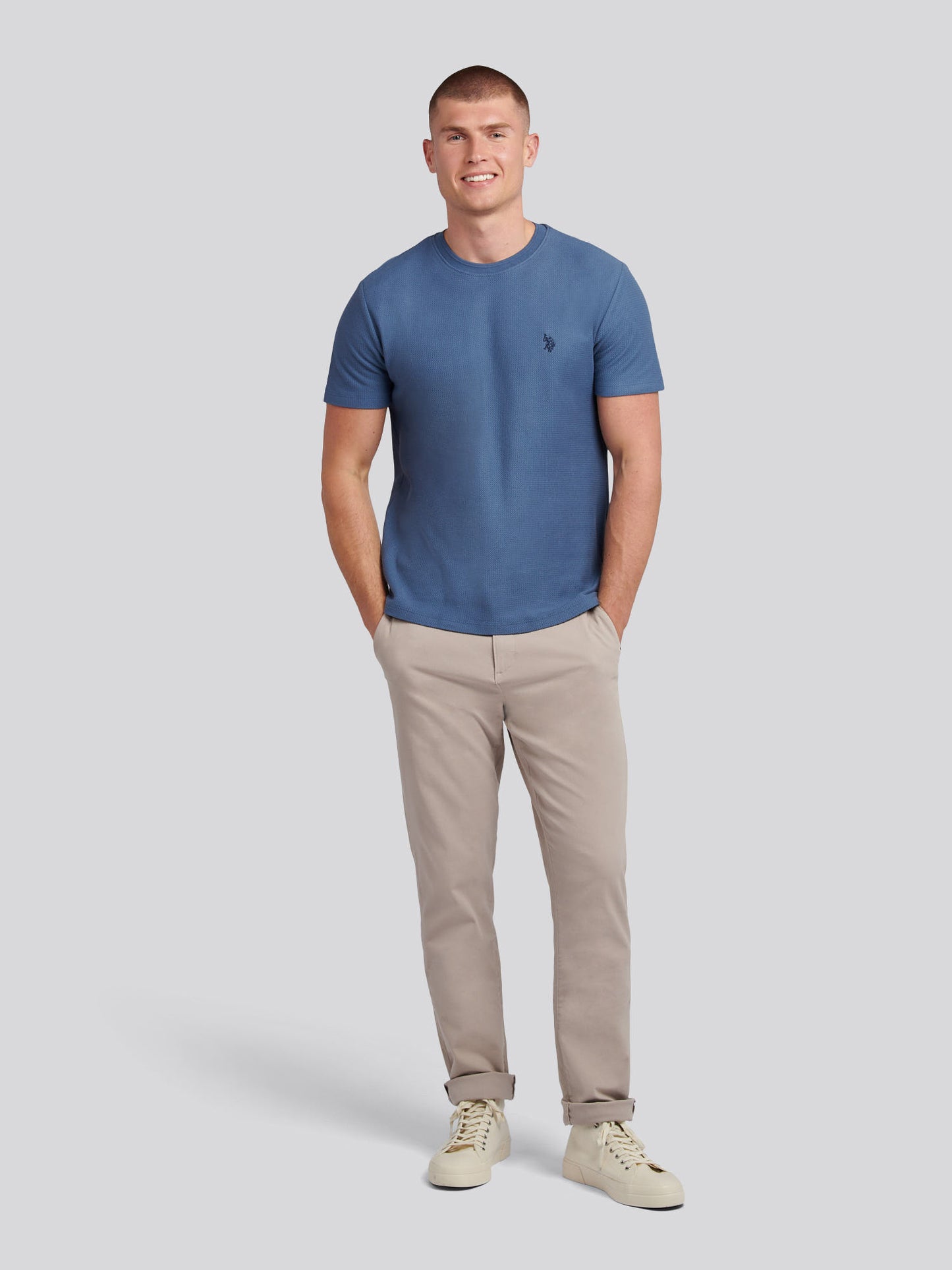 T-shirt z t-shirtu z herringbone vintage indygo