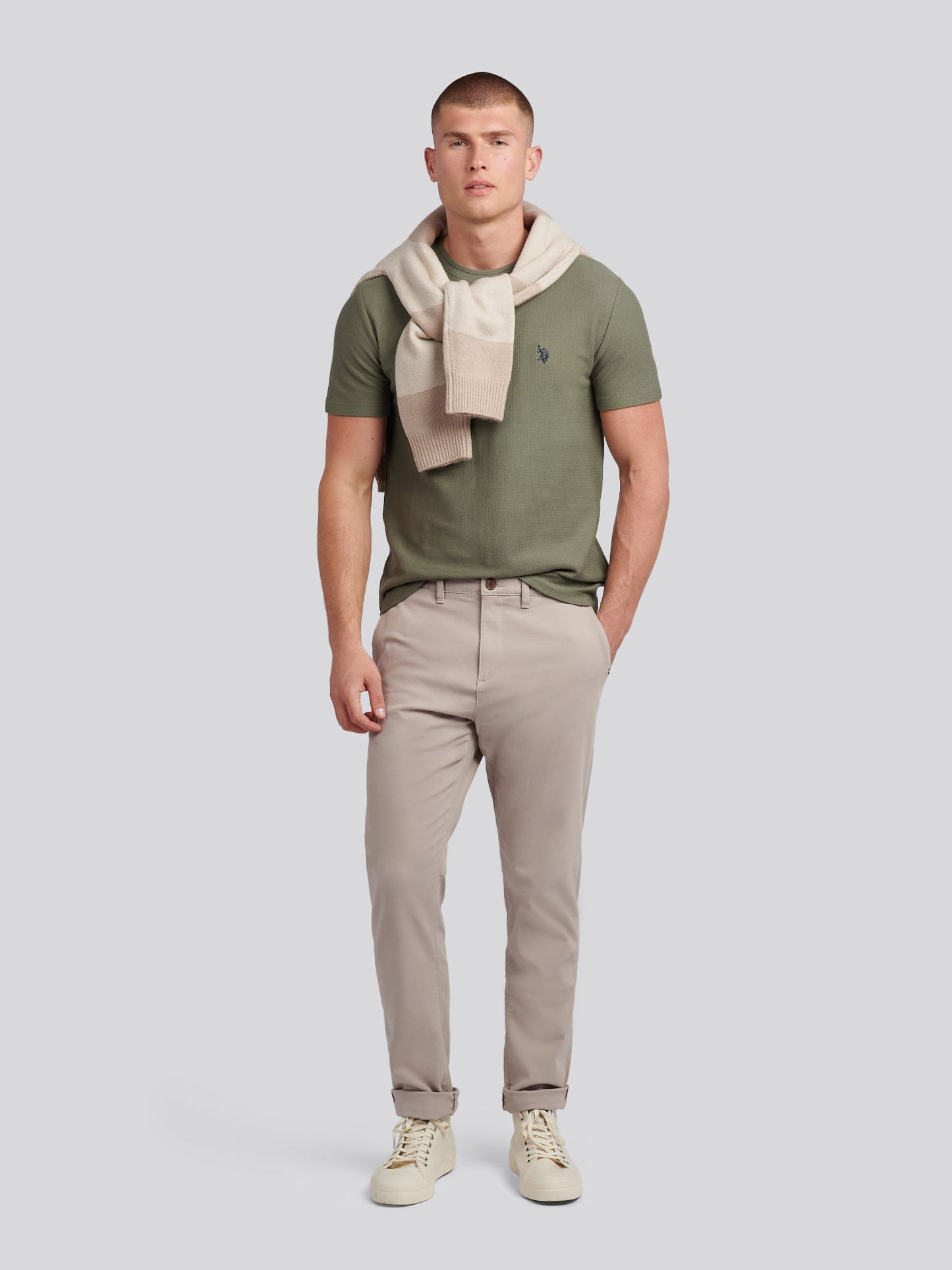 T-shirt z t-shirtu w jodełkę