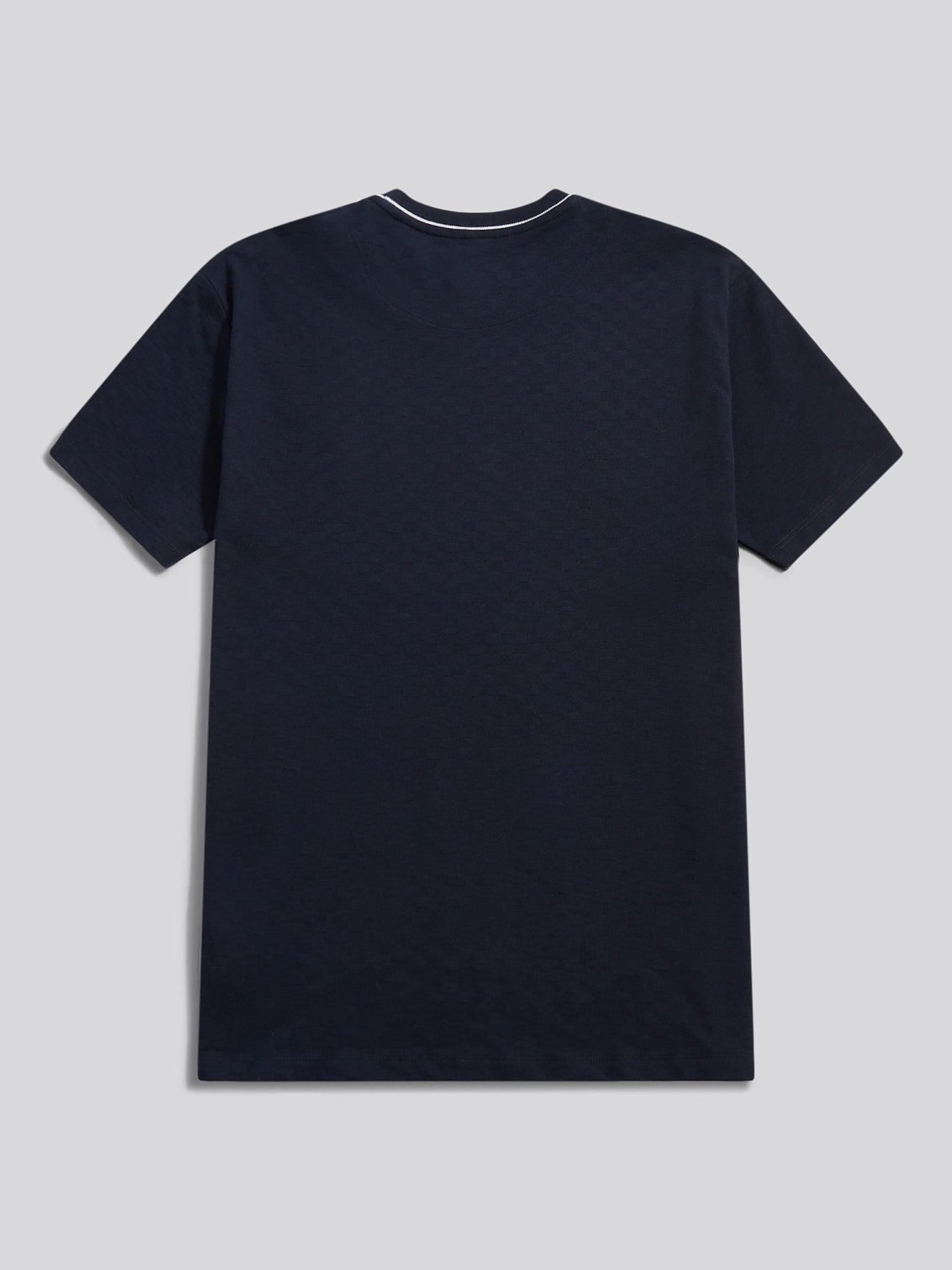 Mens Tipped Pique  T-Shirt in Dark Sapphire Navy