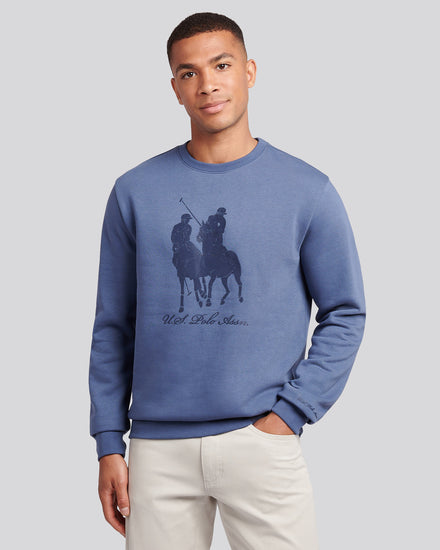 Tonal DHM Print Crew Vintage Indigo