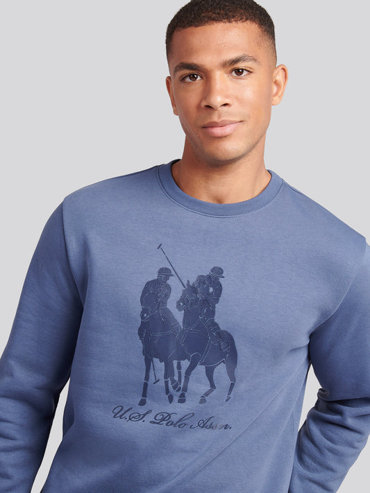 Tonal DHM Print Crew Vintage Indigo