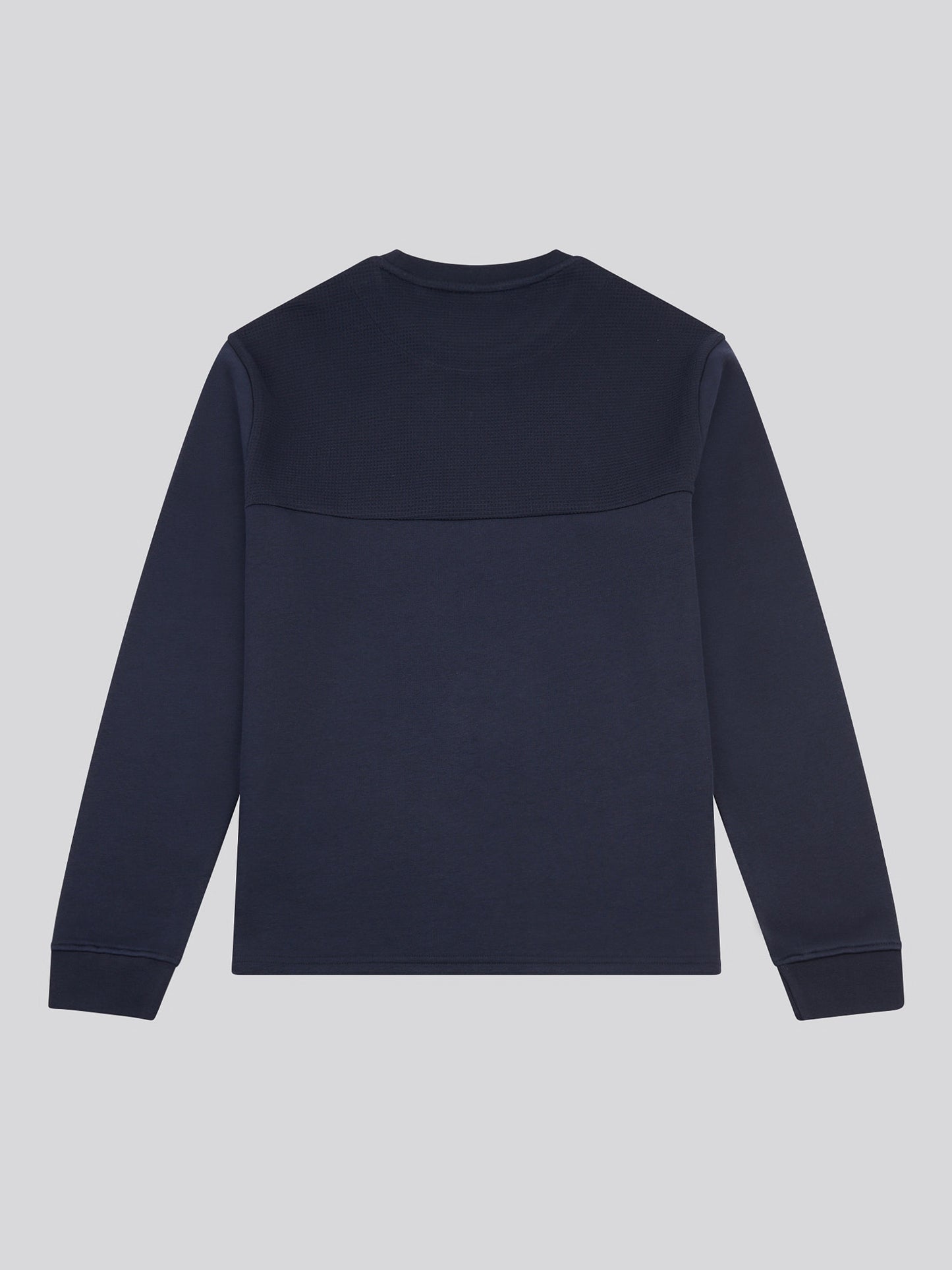 Mens Textured Cut & Sew Crew in Dark Sapphire Navy / Moonlight Blue DHM