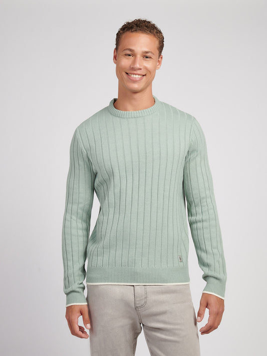 Rib Knit Crew Iceberg Green