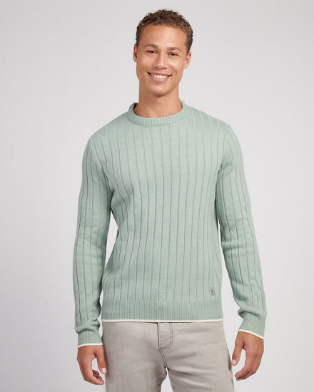 Rib Knit Crew Iceberg Green