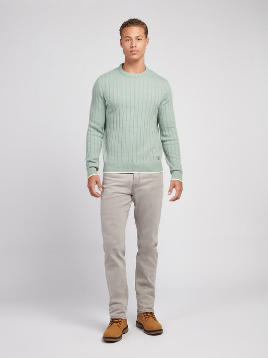 Rib Knit Crew Iceberg Green