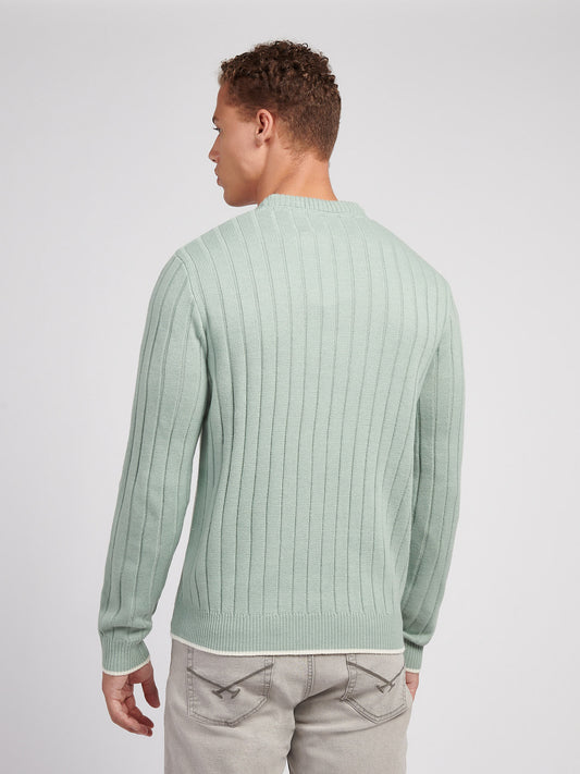 Rib Knit Crew Iceberg Green