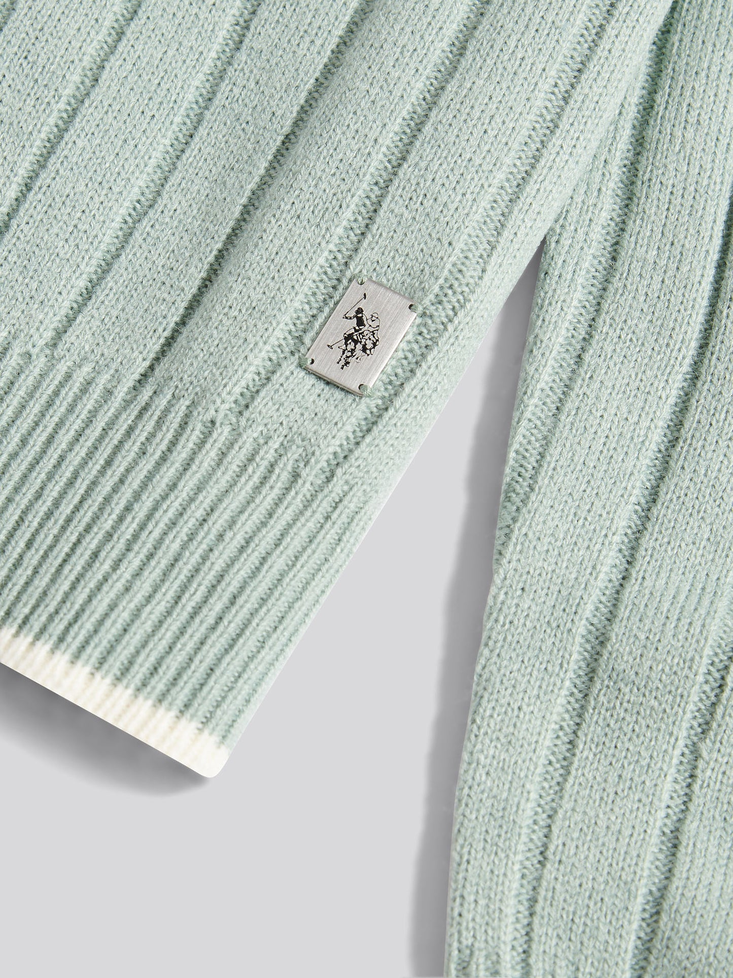 Rib Knit Crew Iceberg Green
