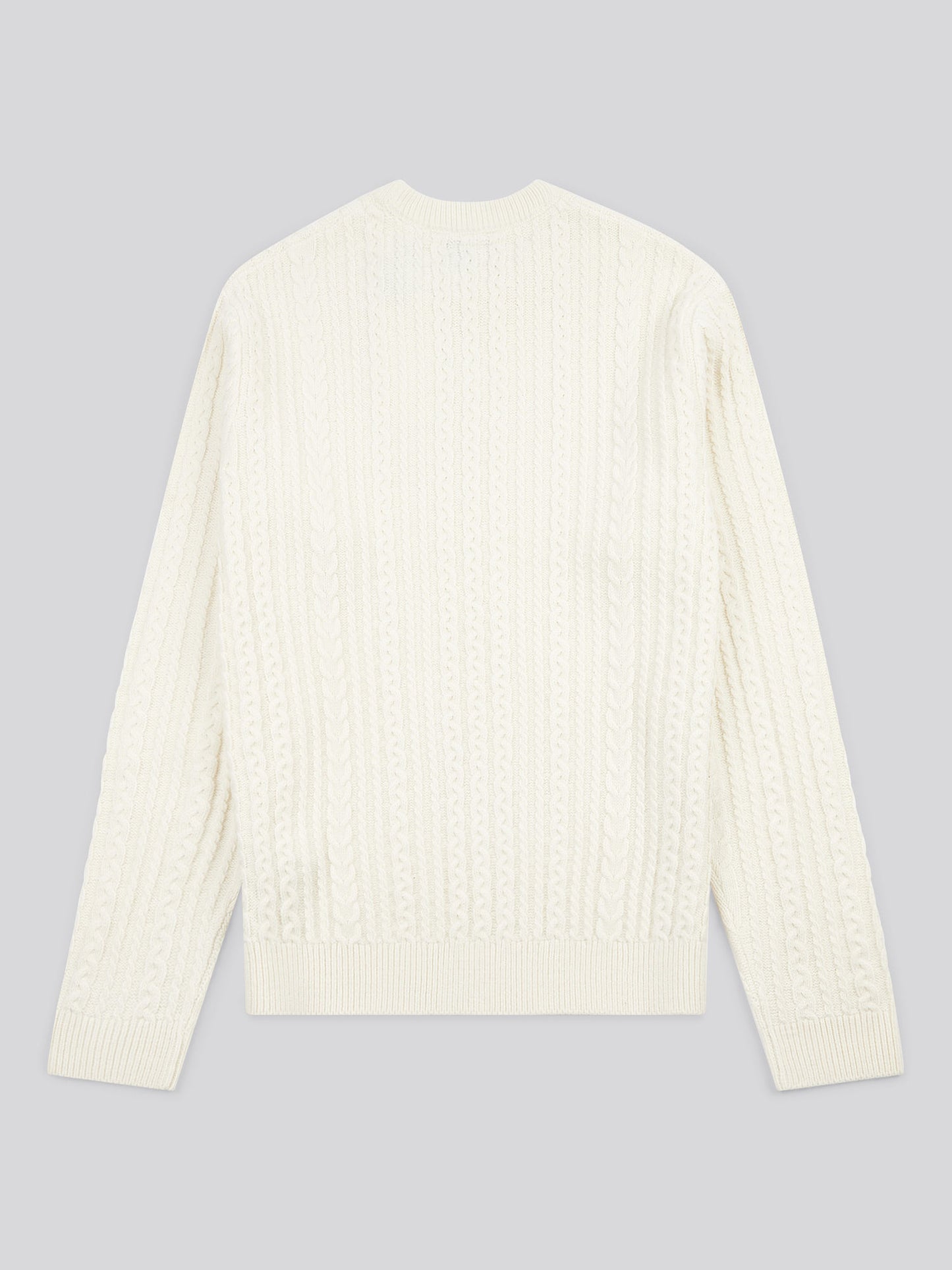 Aran Knit Crew Whisper White