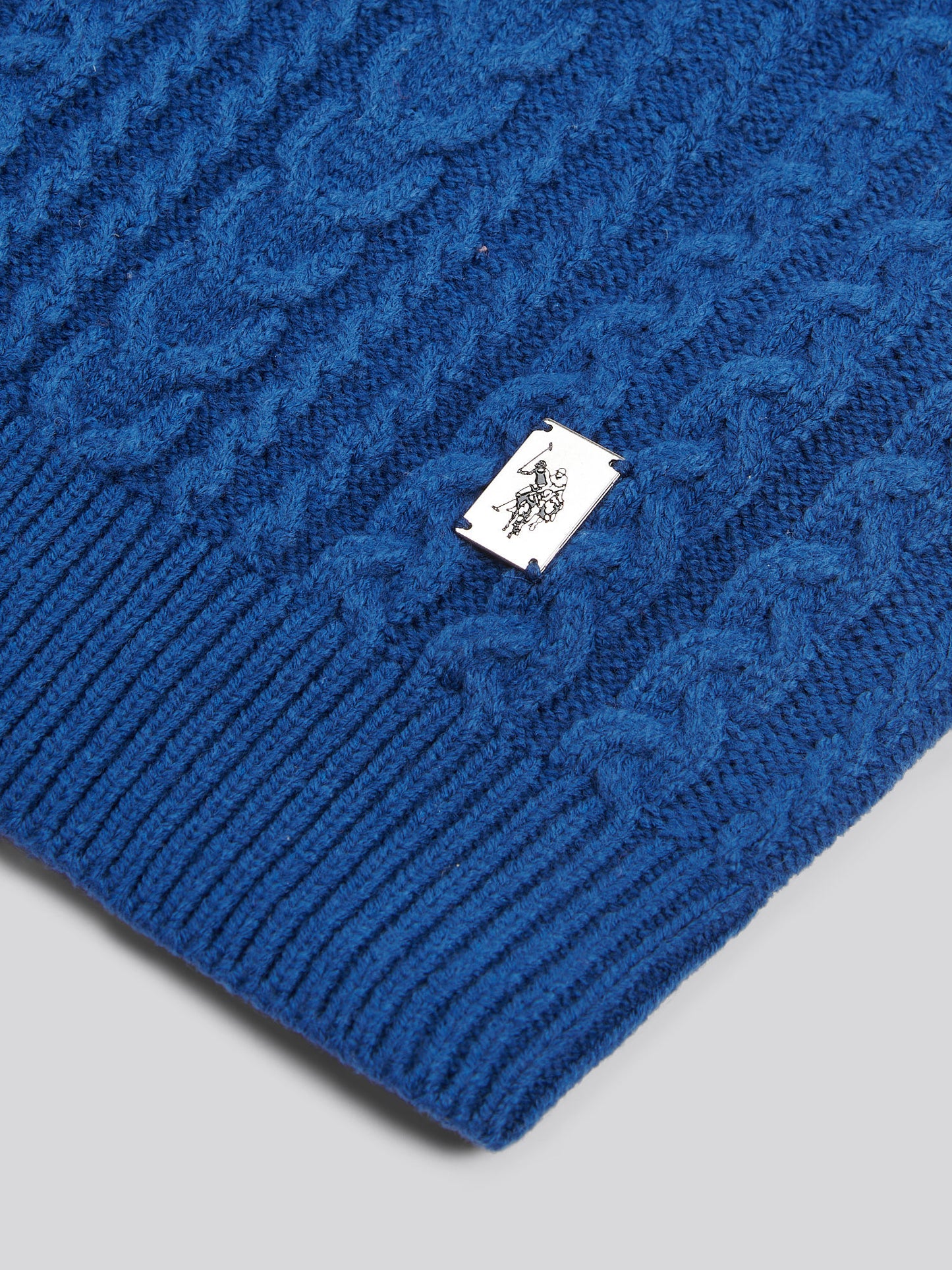 Aran Knit Crew Navy Peony