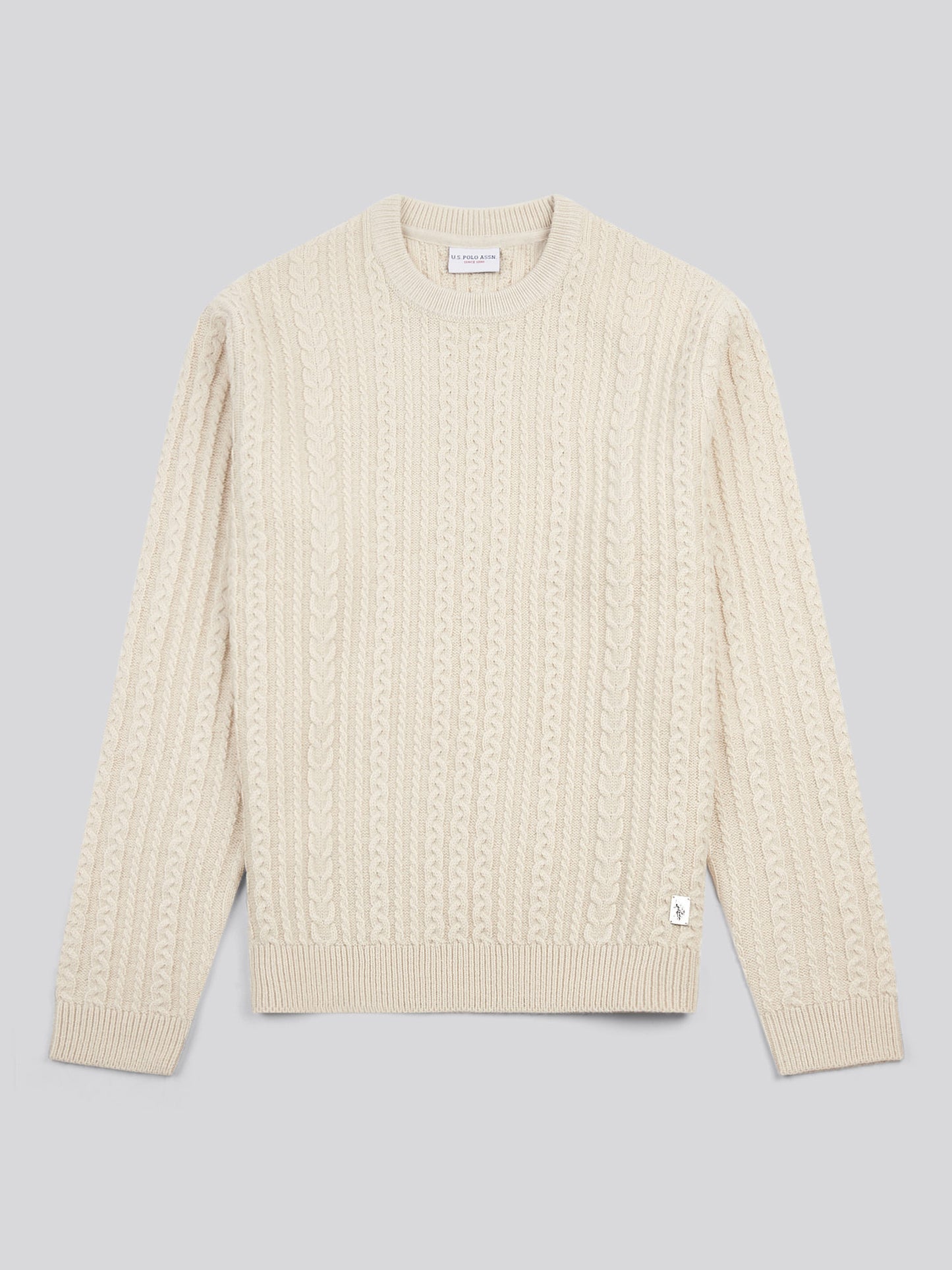 Aran Knit Crew Birch Marl