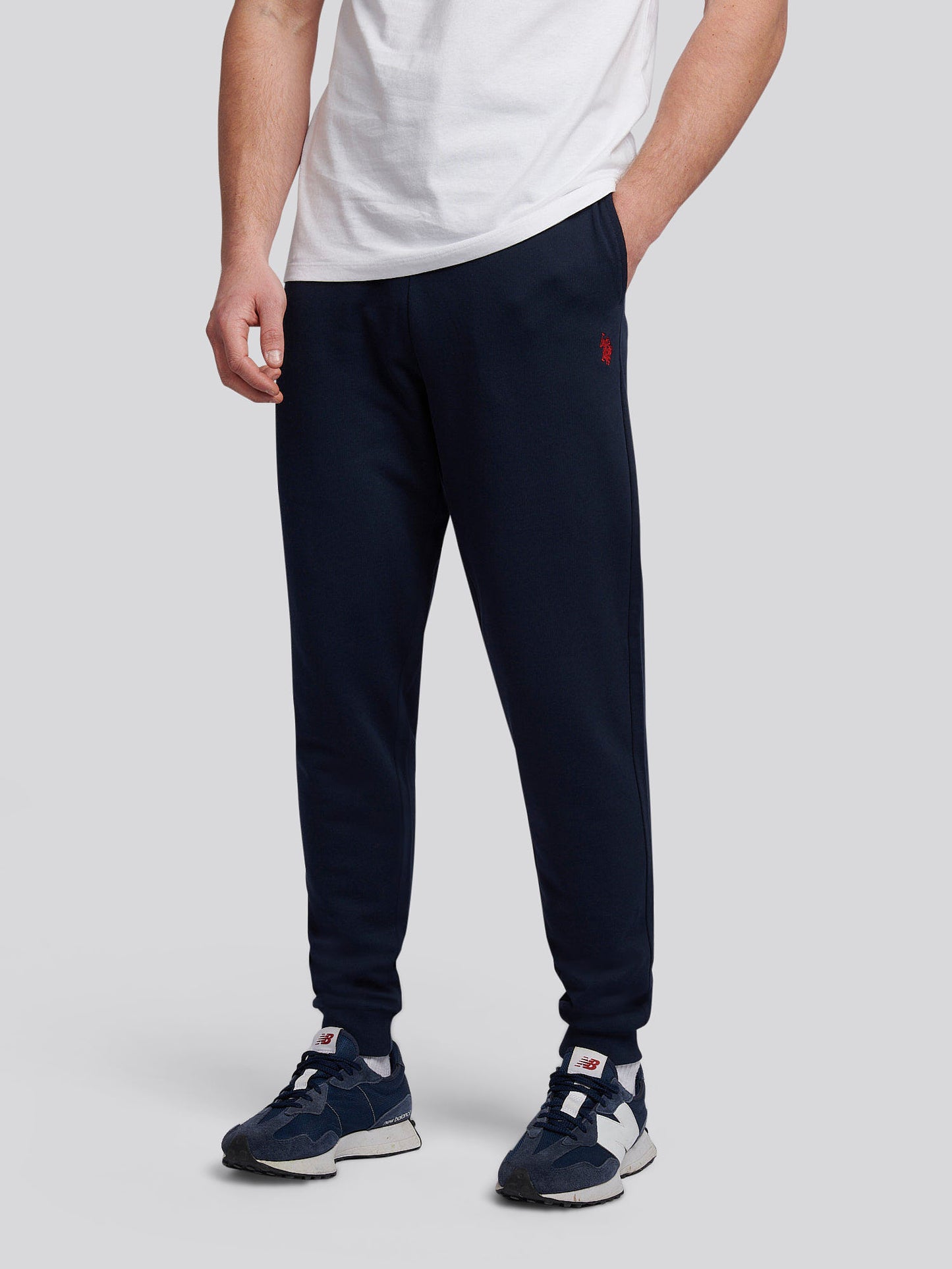 Mens Double Horsemen Loopback Jogger Dark Sapphire Navy / Haute Red DHM