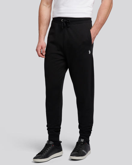 Mens Double Horsemen Loopback Jogger Black Bright White DHM