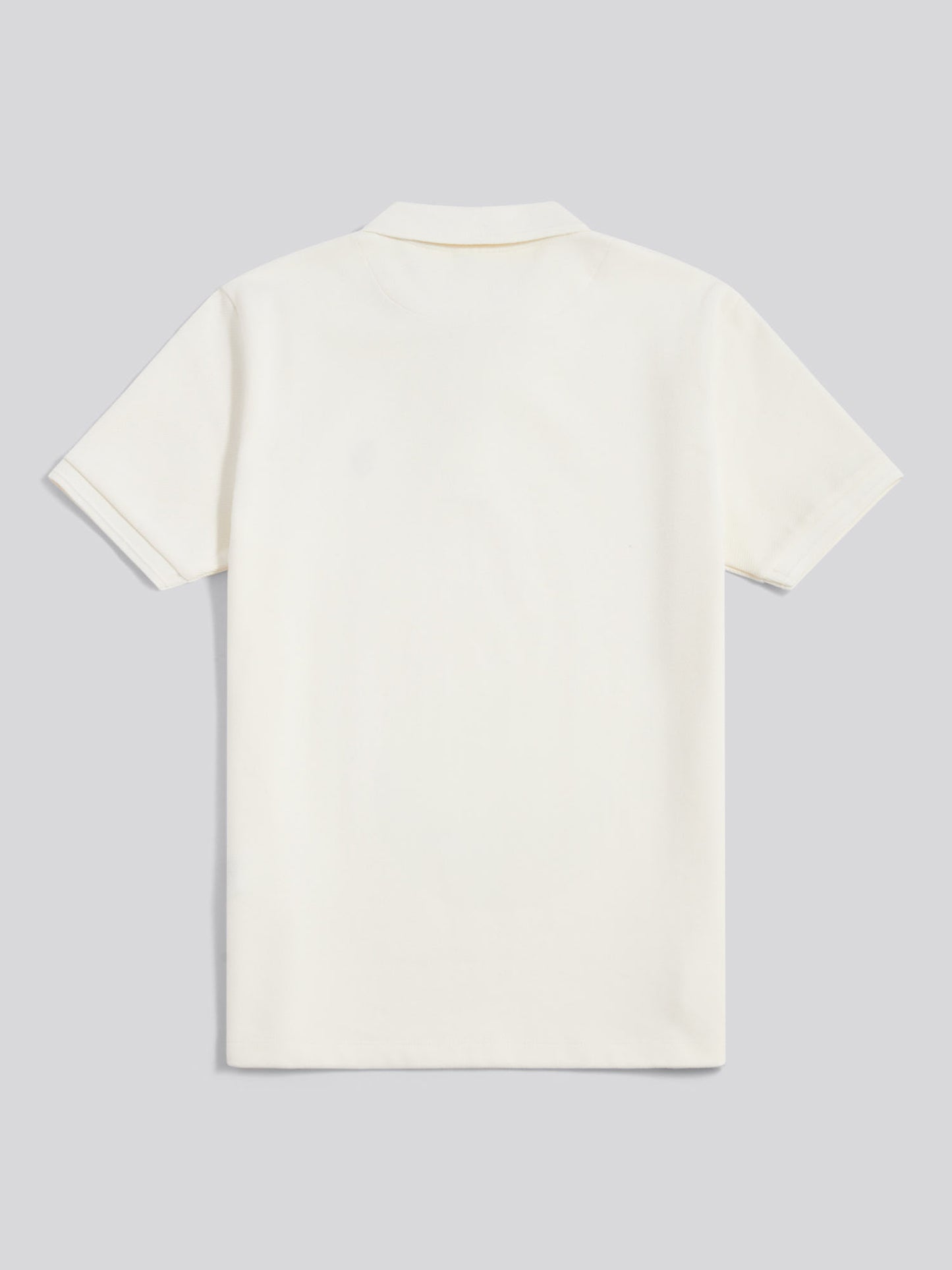 Mens Twill Texture Polo Shirt in Whisper White