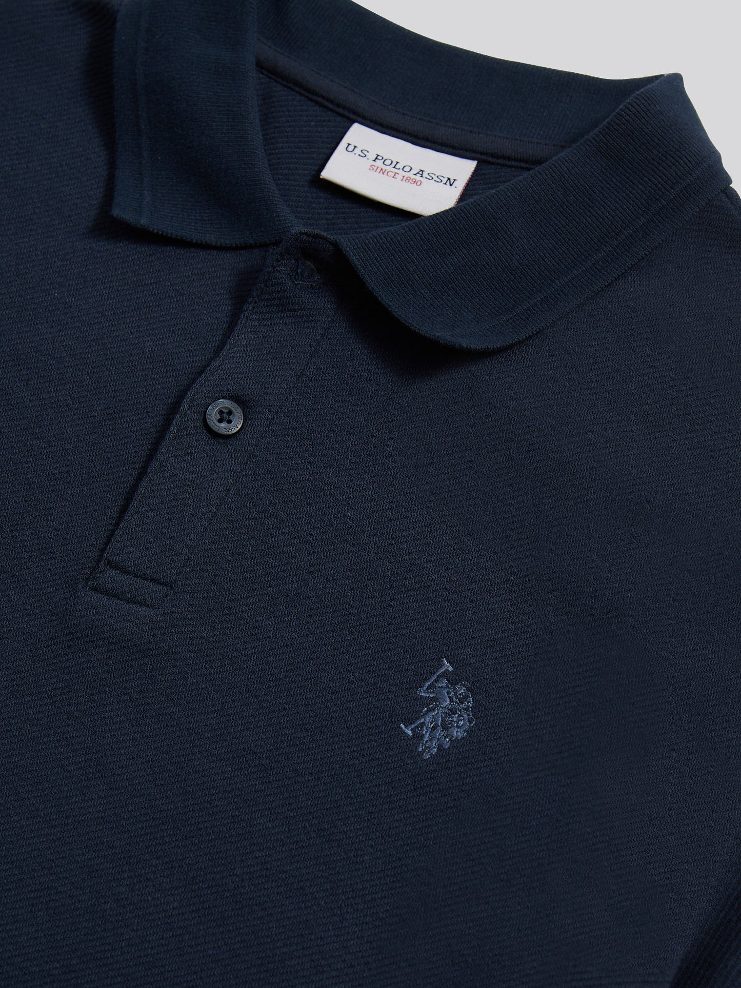 Twill Tekstura Polo Dark Sapphire granatowy/księżycowy światło niebieski