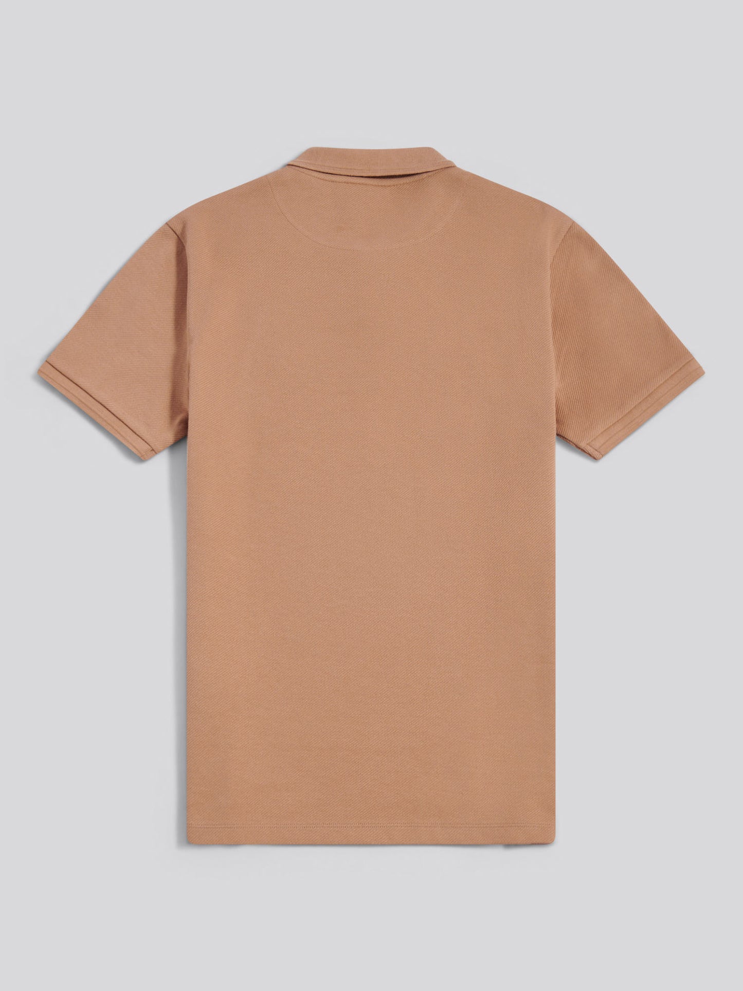Mens Twill Texture Polo Shirt in Burro