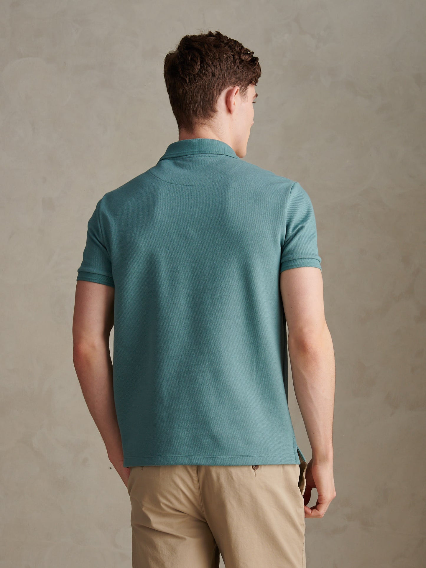 Mens Twill Texture Polo Shirt in Arctic