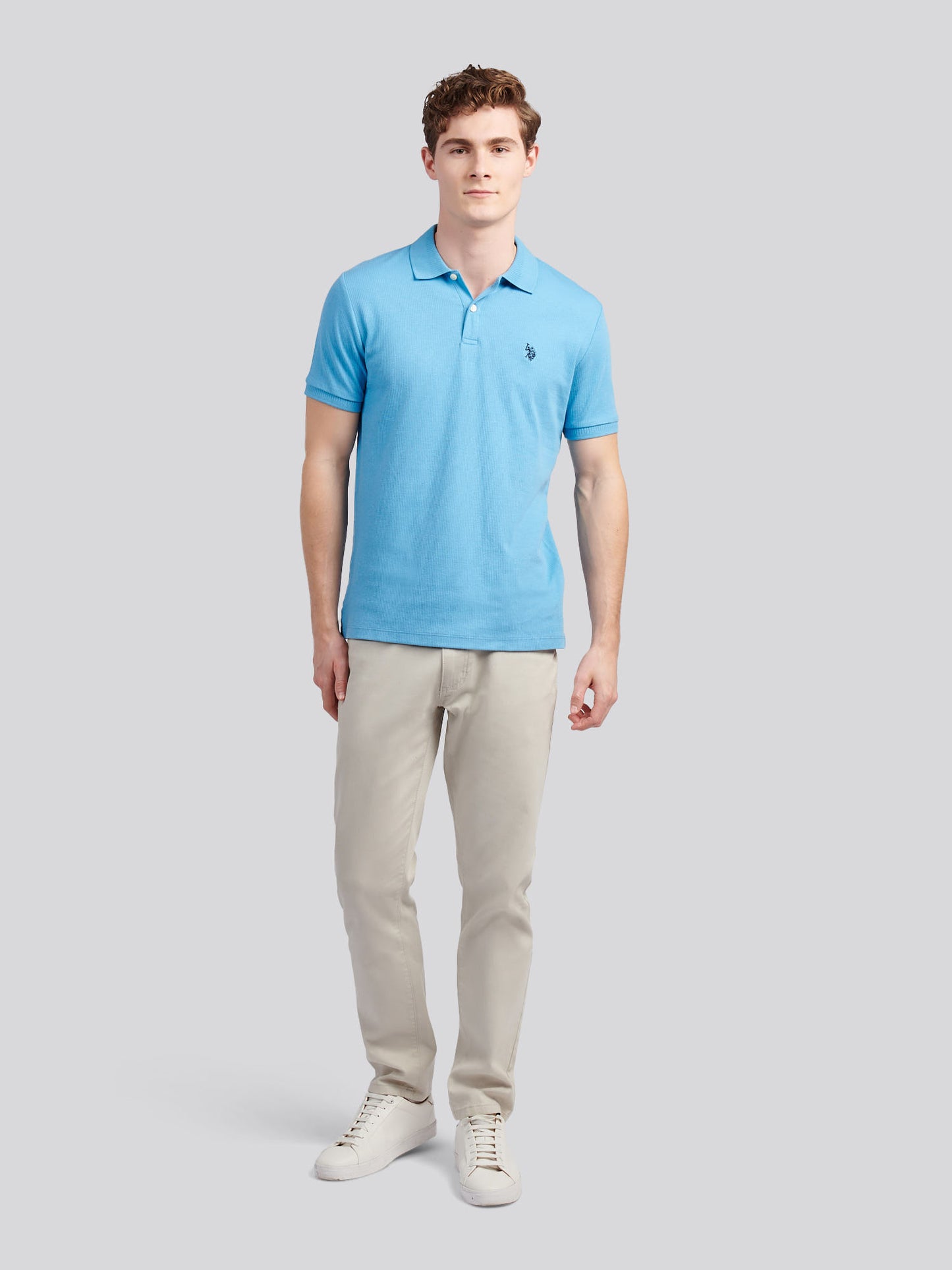 Pionowa tekstura Polo Heritage Blue