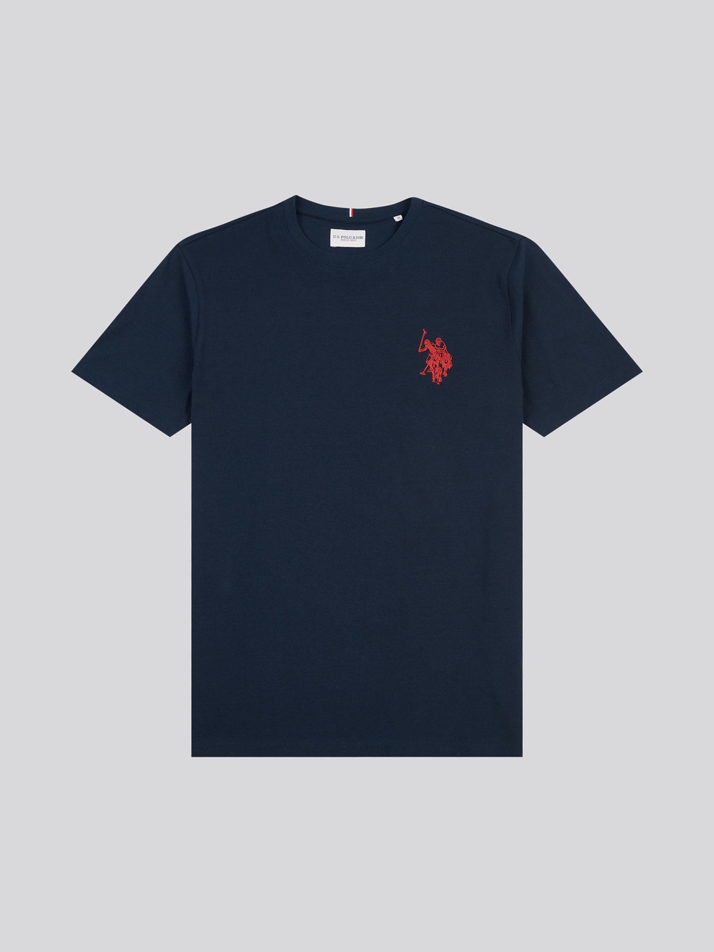Mens Large Double Horsemen T-Shirt in Dark Sapphire Navy / Haute Red DHM
