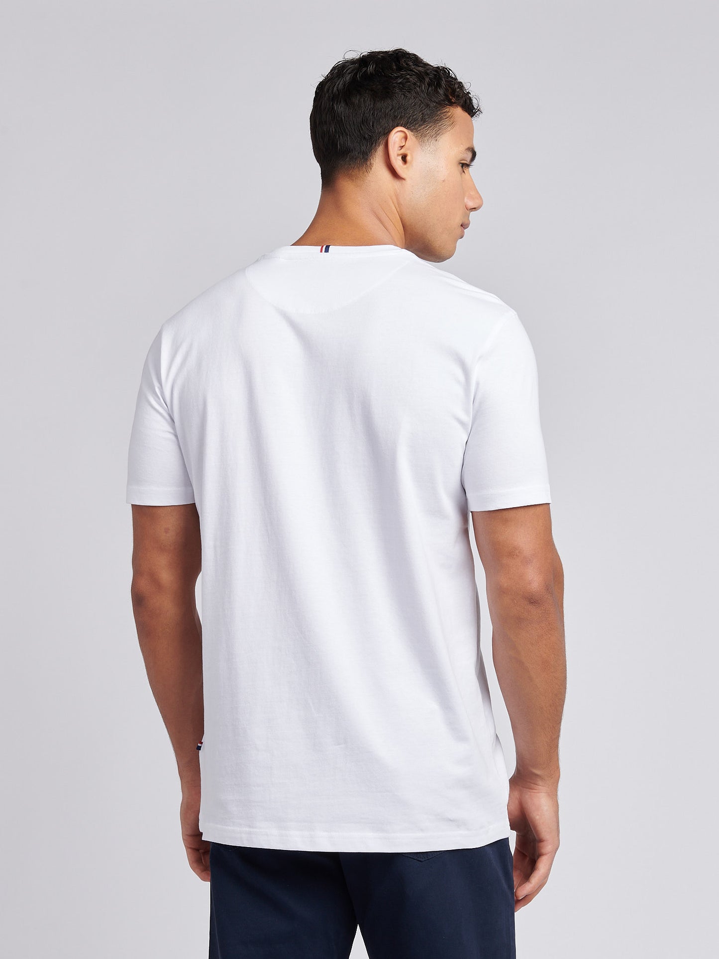 Mens Large Double Horsemen T-Shirt in White / Dark Sapphire Navy DHM