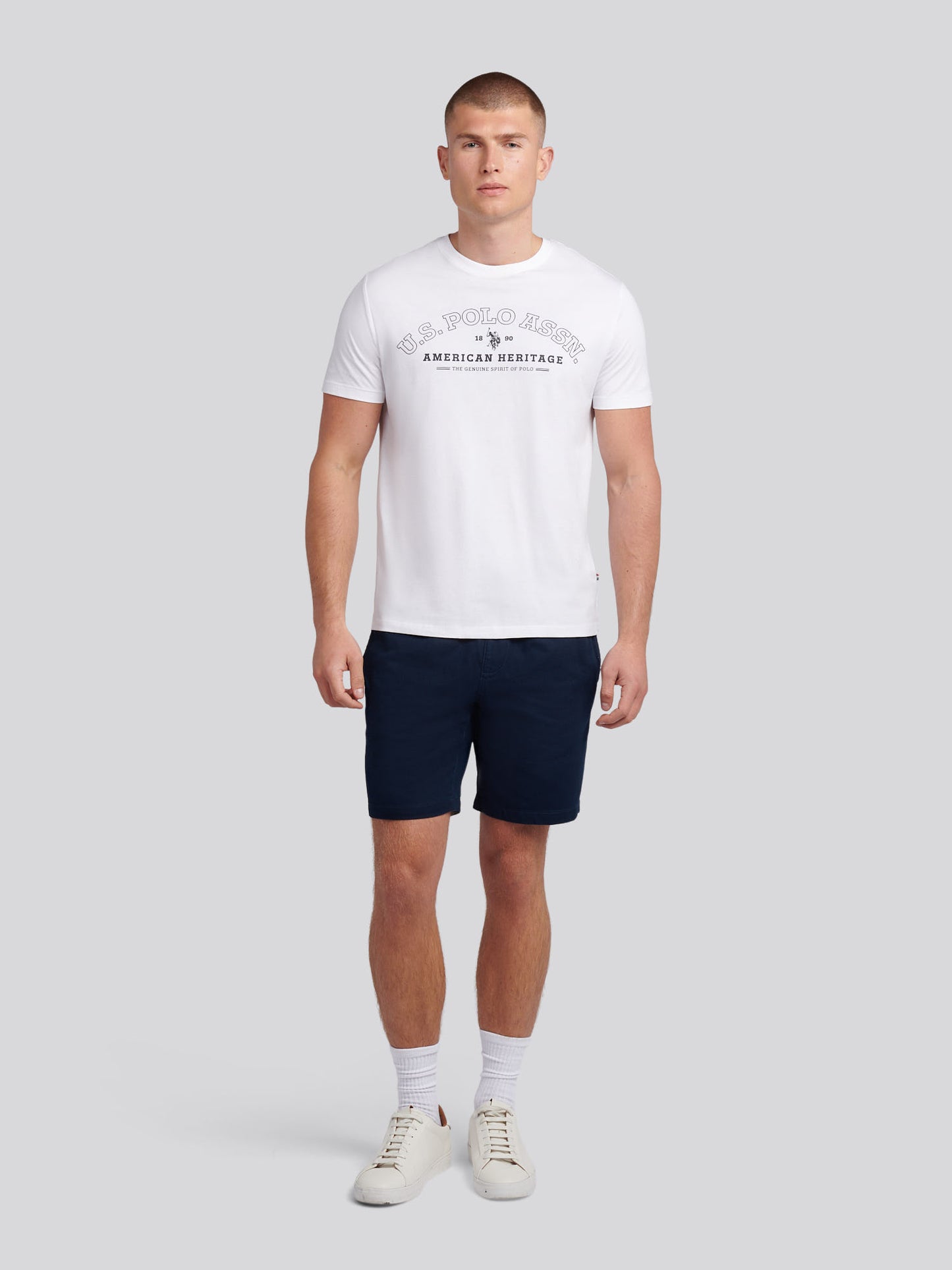 T-shirt graficzny z dziedzictwem, jasny biały