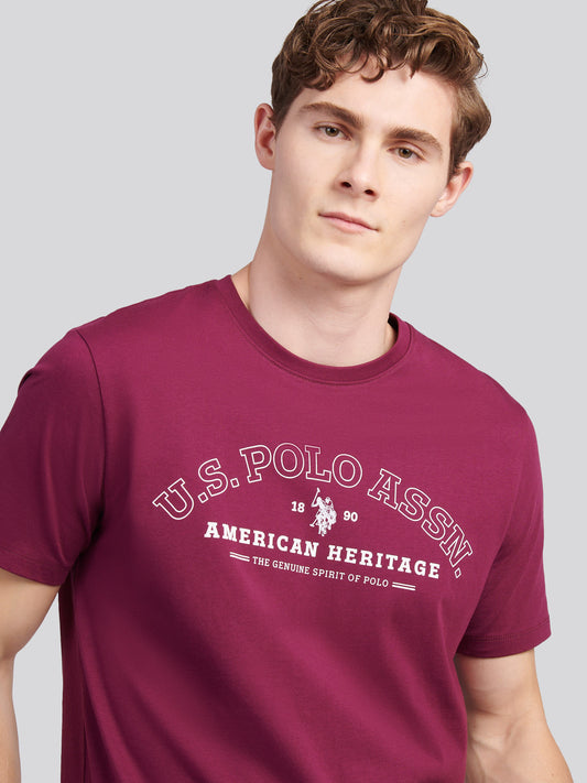Mens Heritage Graphic T-Shirt in Grape Wine