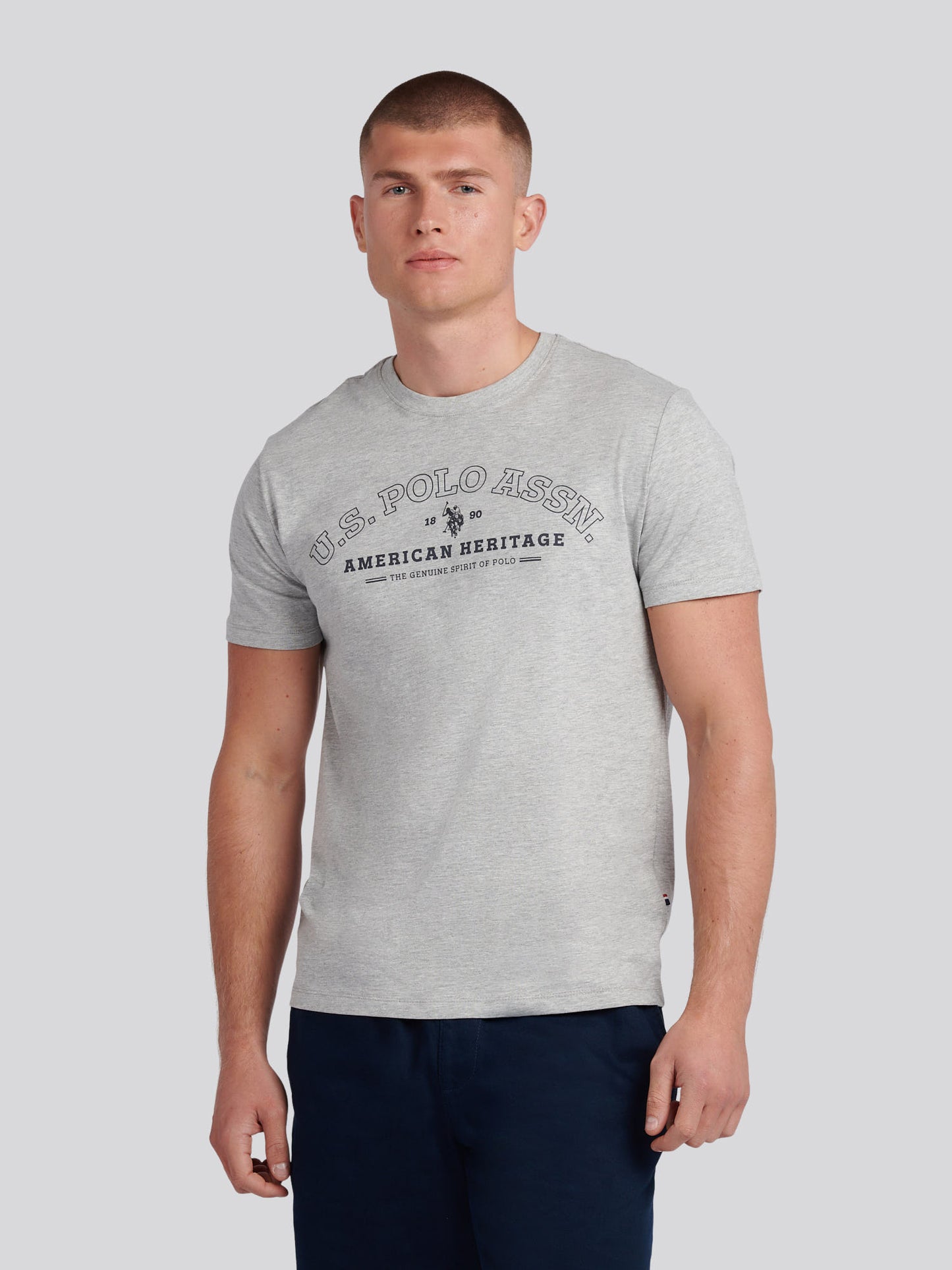 Heritage Graphic Print T-shirt Midse Grey Marl