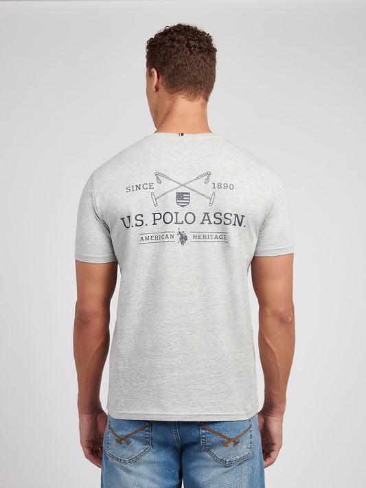 Z tyłu t-shirt z tyłu USPA Middre Grey Marg