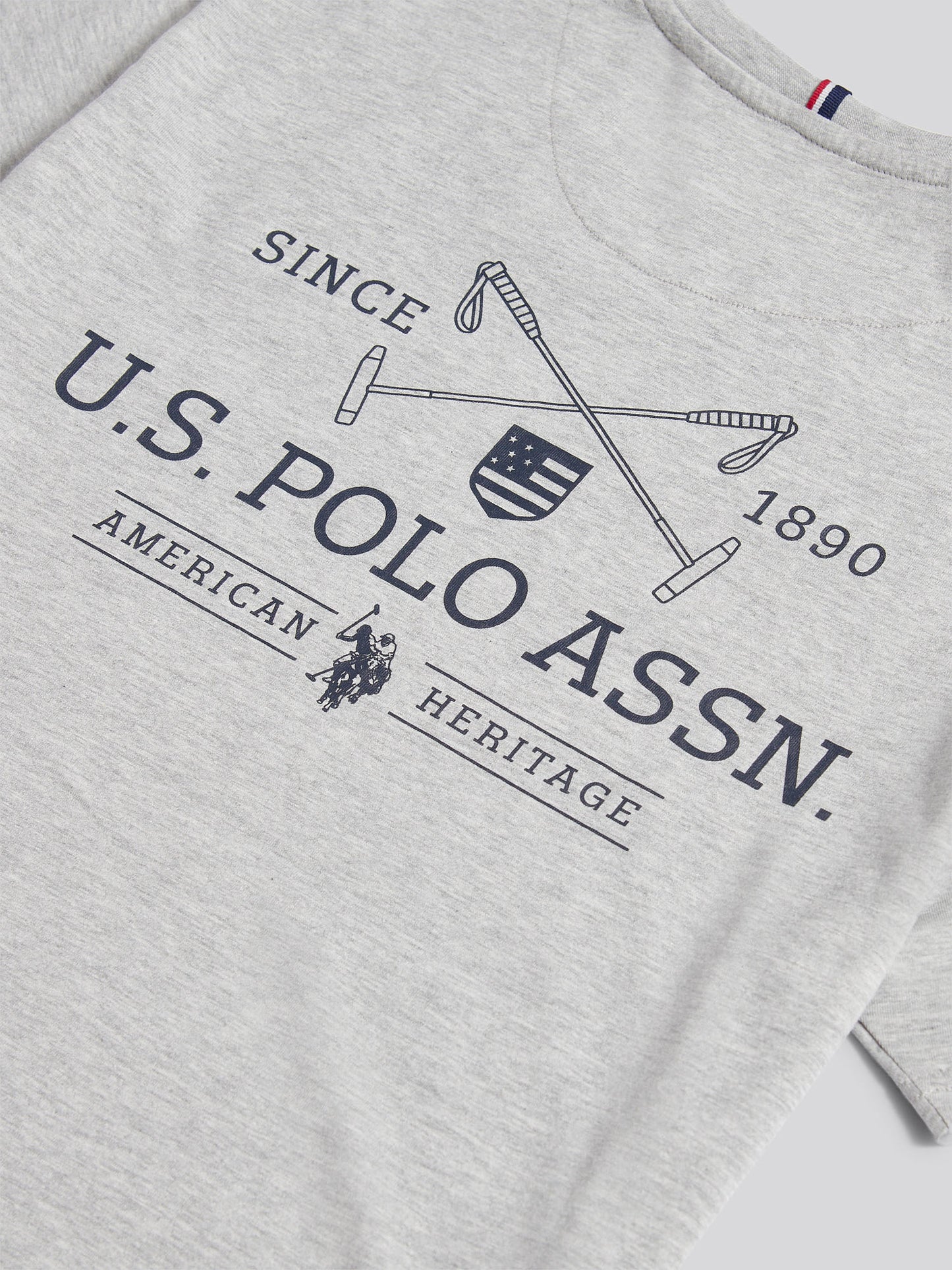 Z tyłu t-shirt z tyłu USPA Middre Grey Marg