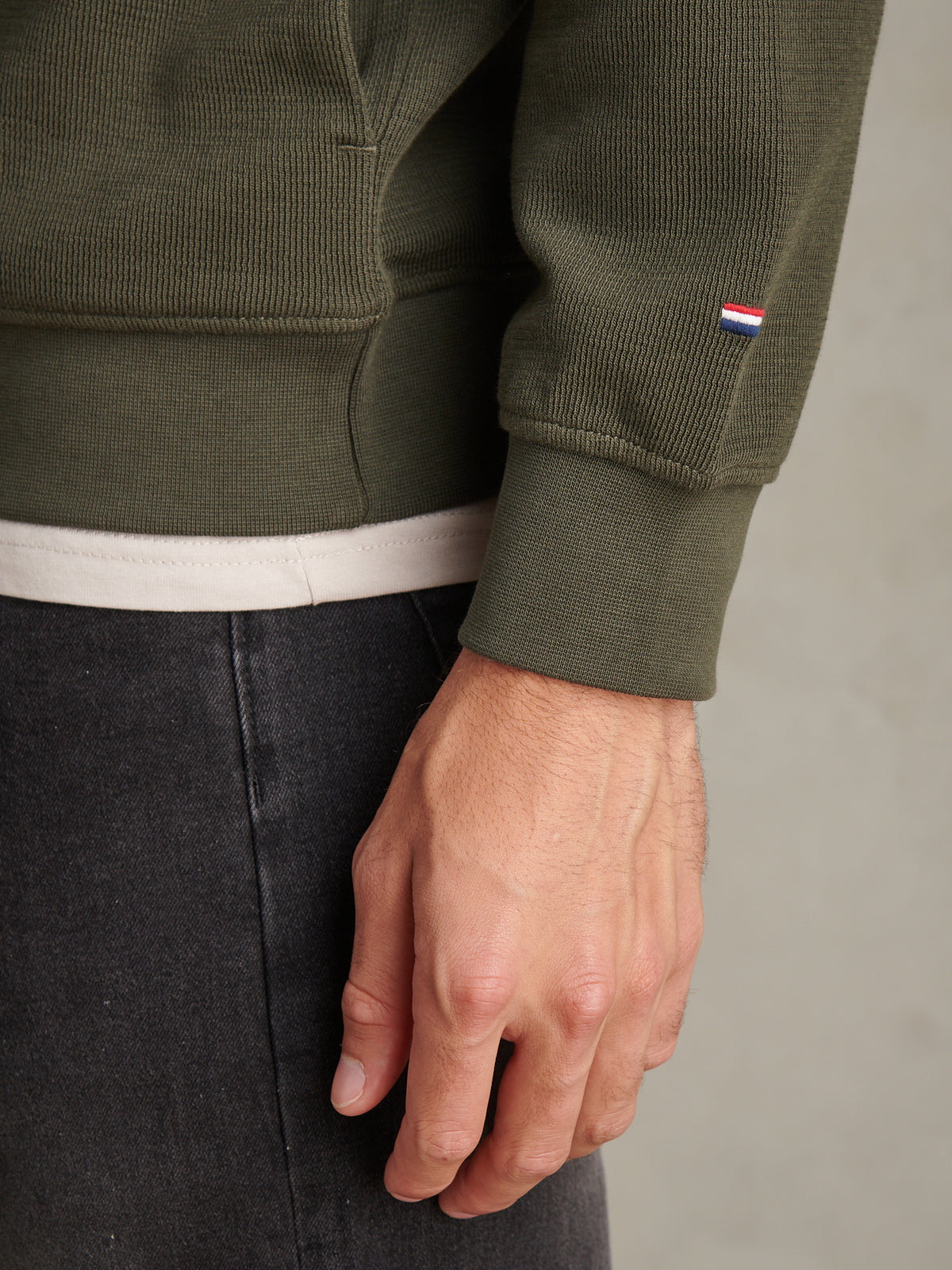Mens French Rib 1/4 Funnel Forest Night