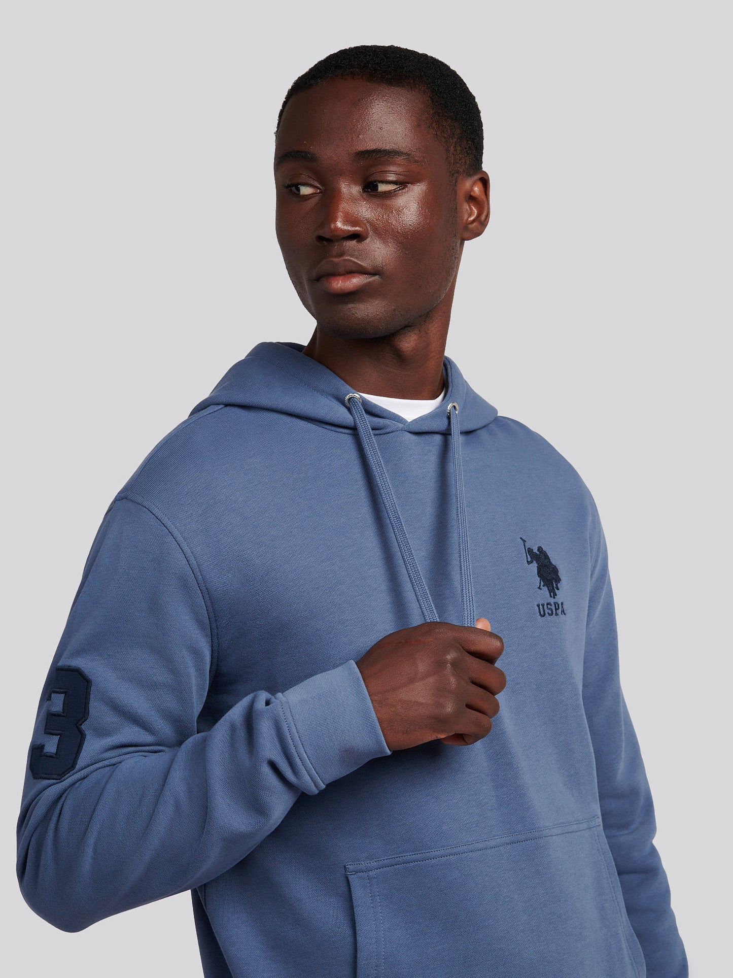 Mens Player 3 Loopback Bluza z kapturem w Vintage Indigo