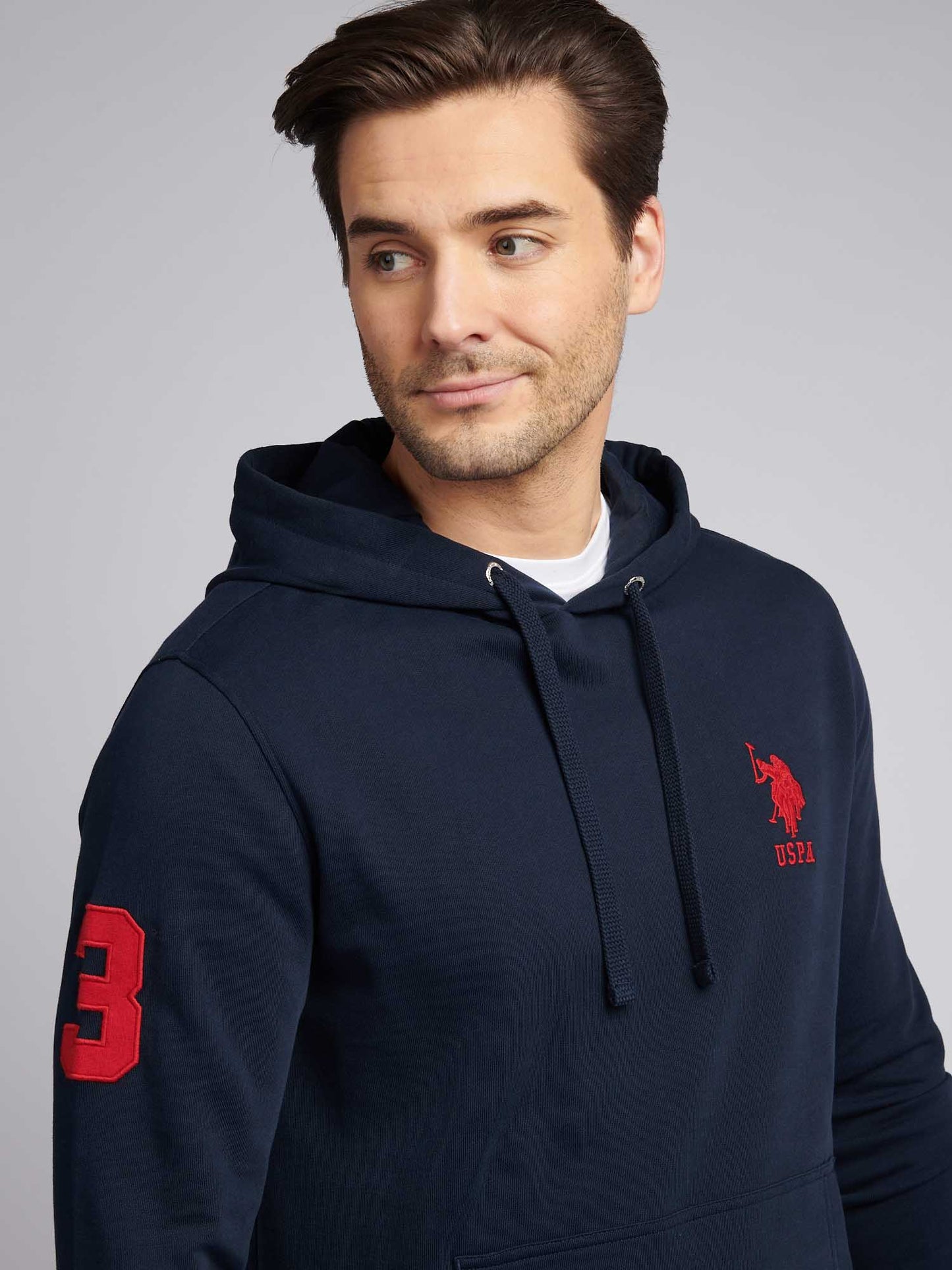 Mens Player 3 Loopback Bluza w ciemnym szafirowym granatowym/haute Red Dhm