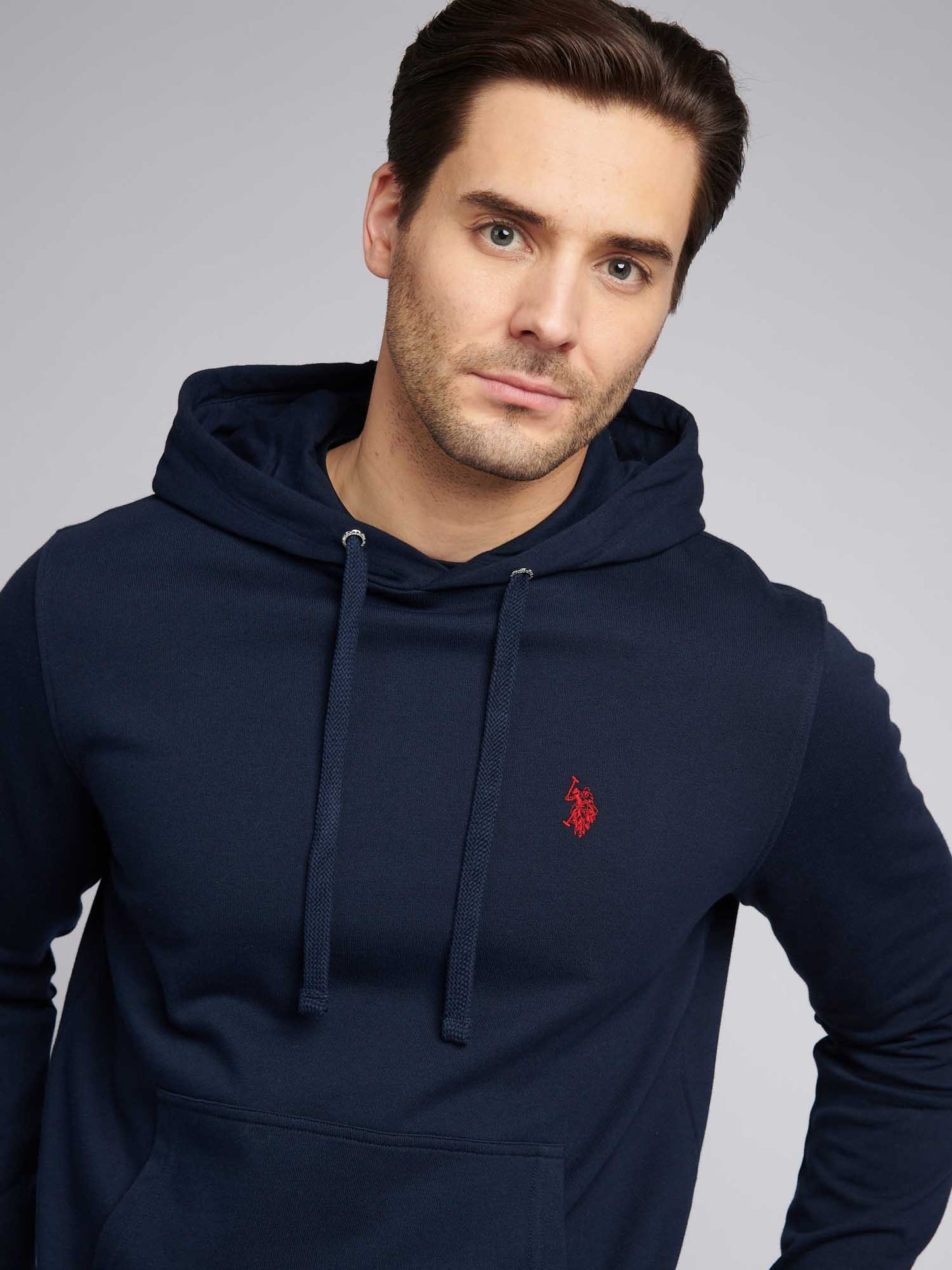 Mens Double Horsemen Loopback Bluza w ciemnym szafirowym granatowym/haute czerwony DHM