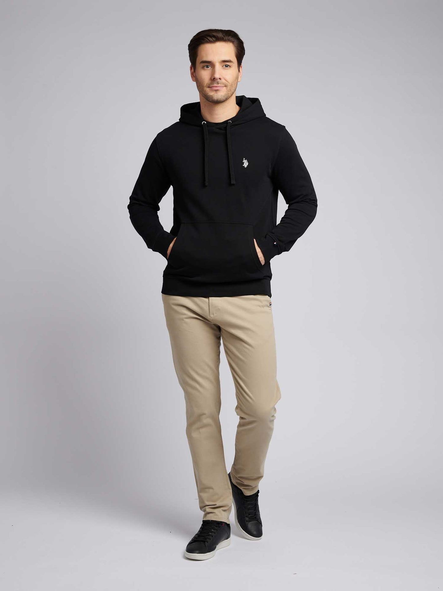 Mens Double Horsemen Loopback Bluie w czarnym jasnym białym DHM