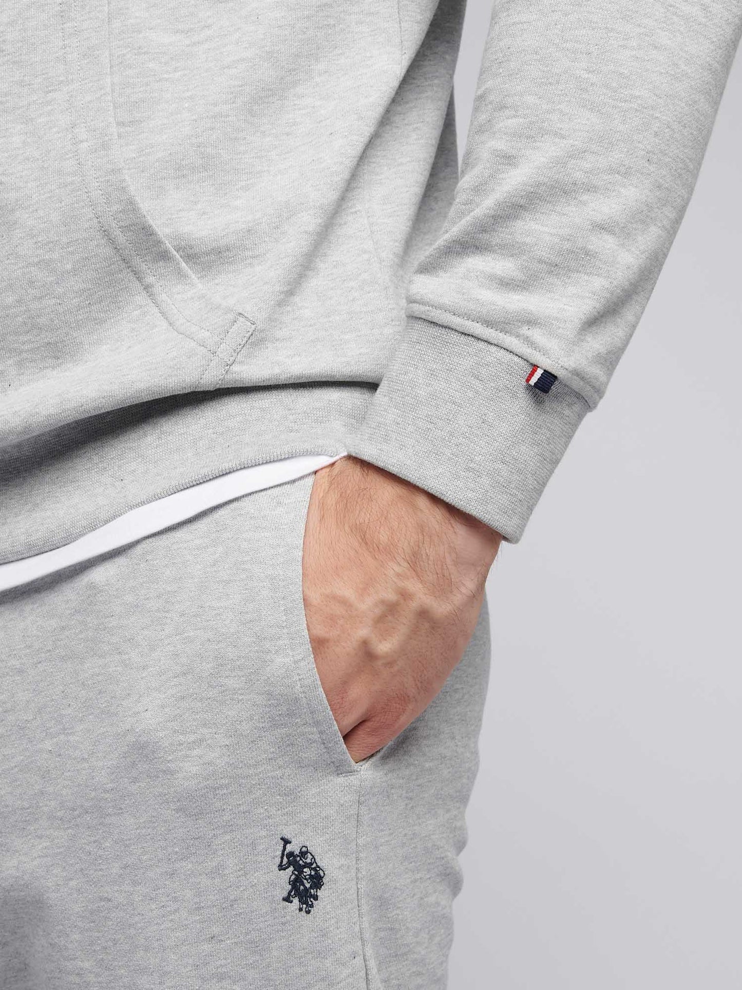 Mens Double Horsemen Loopback Bluza w środkowej szarej margle
