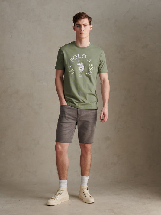 5 Pocket Denim Short Grey Wash