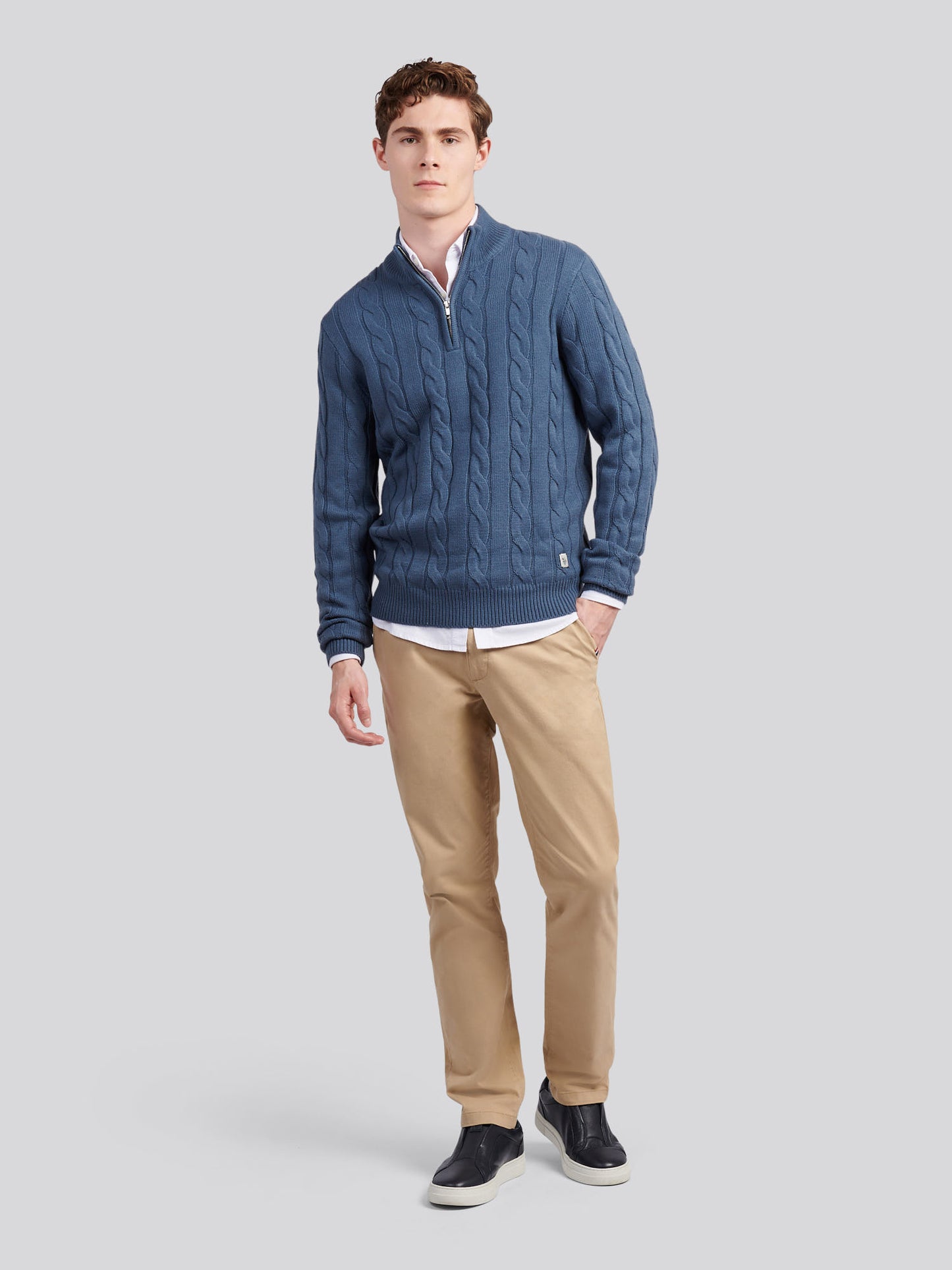 Kabel Knit lejek vintage indygo