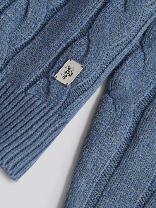 Kabel Knit lejek vintage indygo