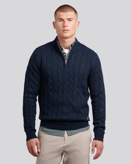 Kabel dzianin lejek ciemny szafir marynarki wojennej