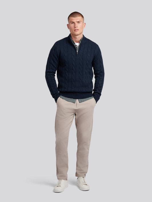 Kabel dzianin lejek ciemny szafir marynarki wojennej