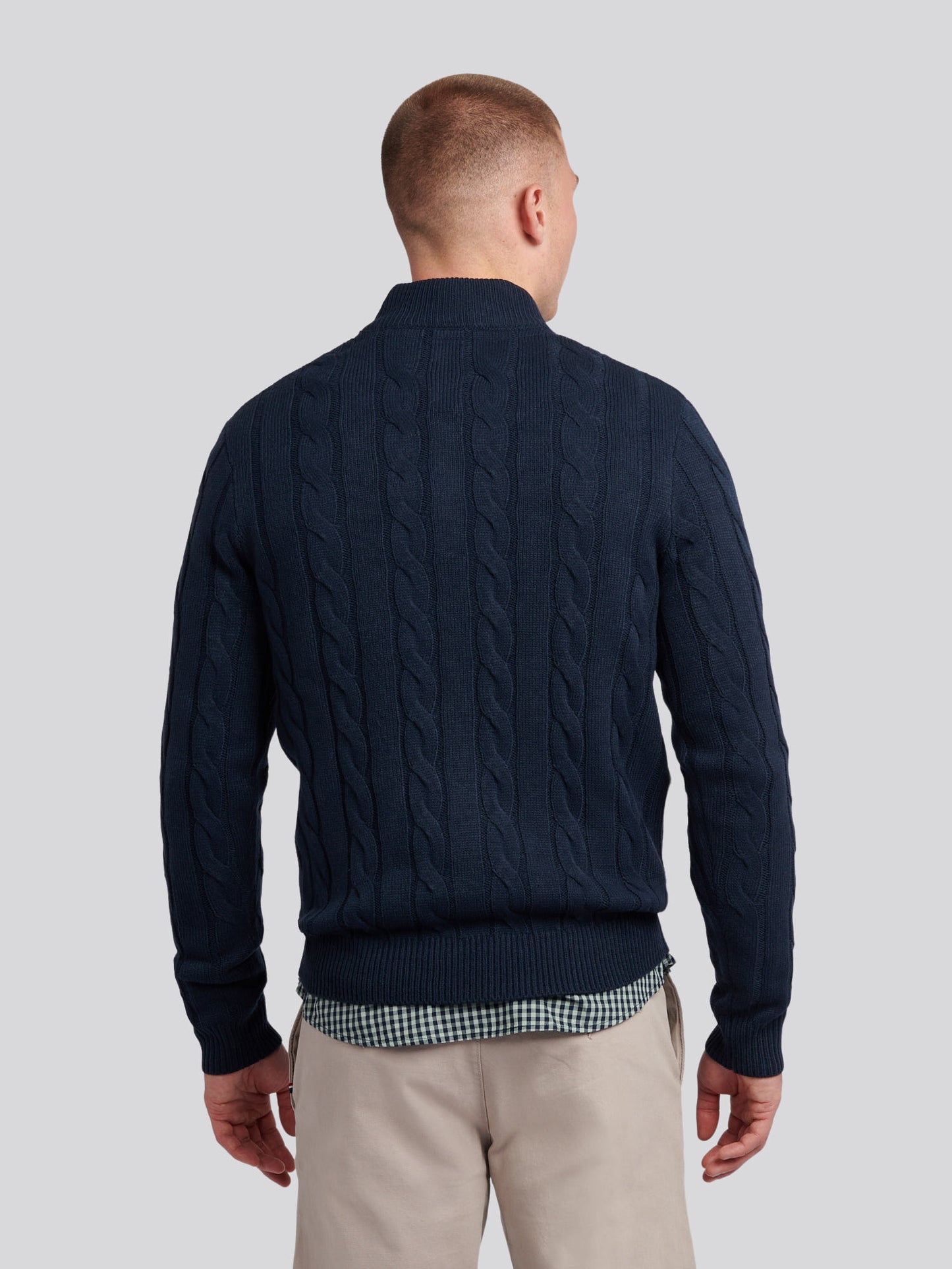 Kabel dzianin lejek ciemny szafir marynarki wojennej