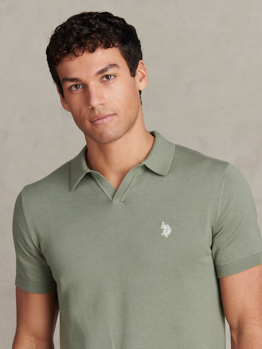 Combed Cotton Multicoloured DHM Revere Polo Sea Spray