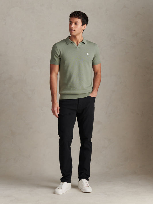 Combed Cotton Multicoloured DHM Revere Polo Sea Spray