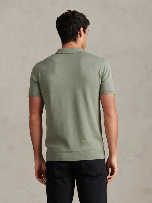 Combed Cotton Multicoloured DHM Revere Polo Sea Spray