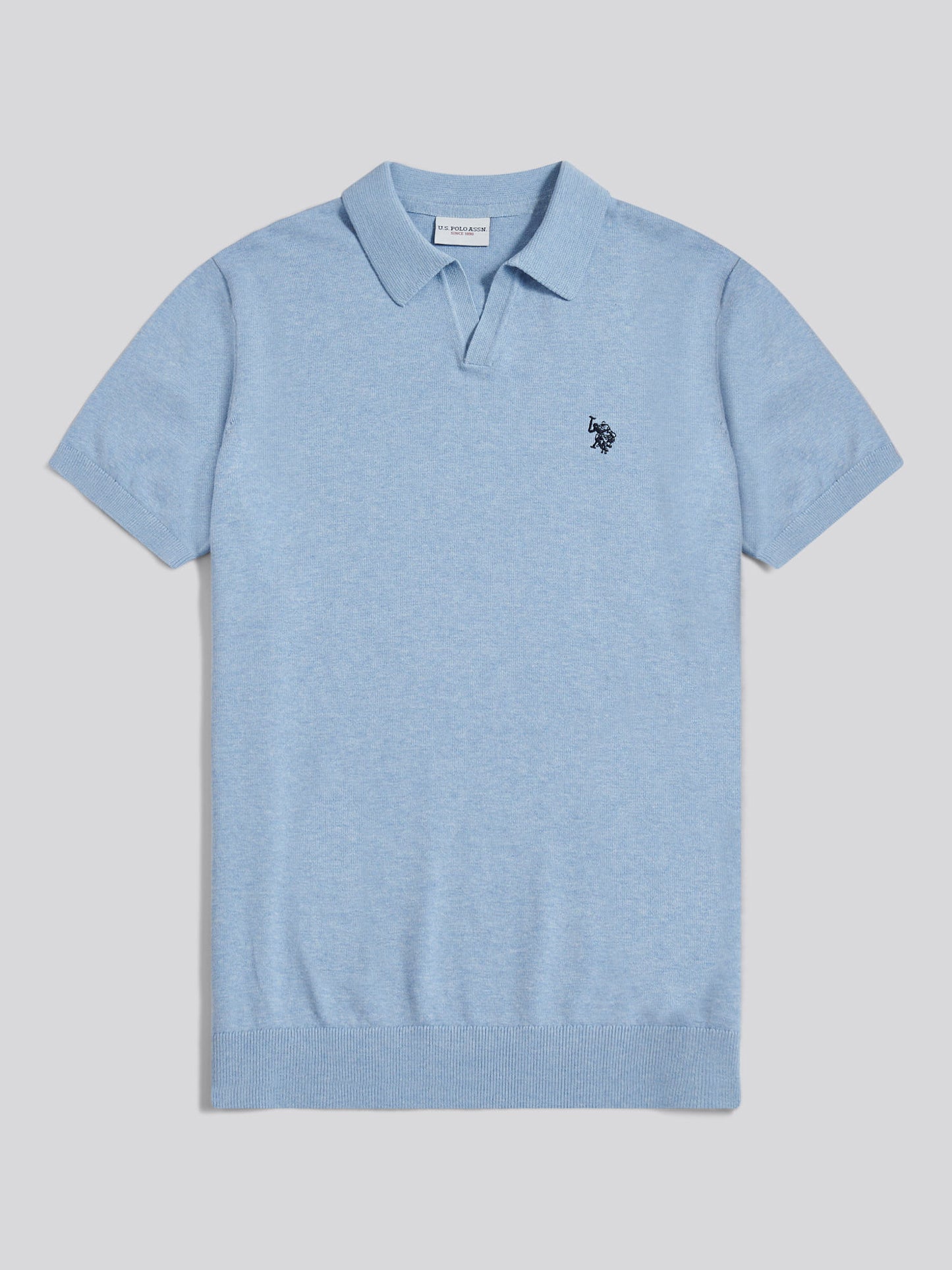 Combed Cotton Multicoloured DHM Revere Polo Parisian Blue Marl